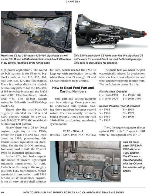 Rebuild & Modify Ford C4 And C6 Automatic Transmissions Manual Book