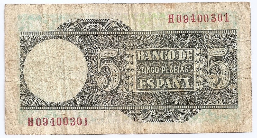 Spain 5 pesetas 1948 J.C. Elcano