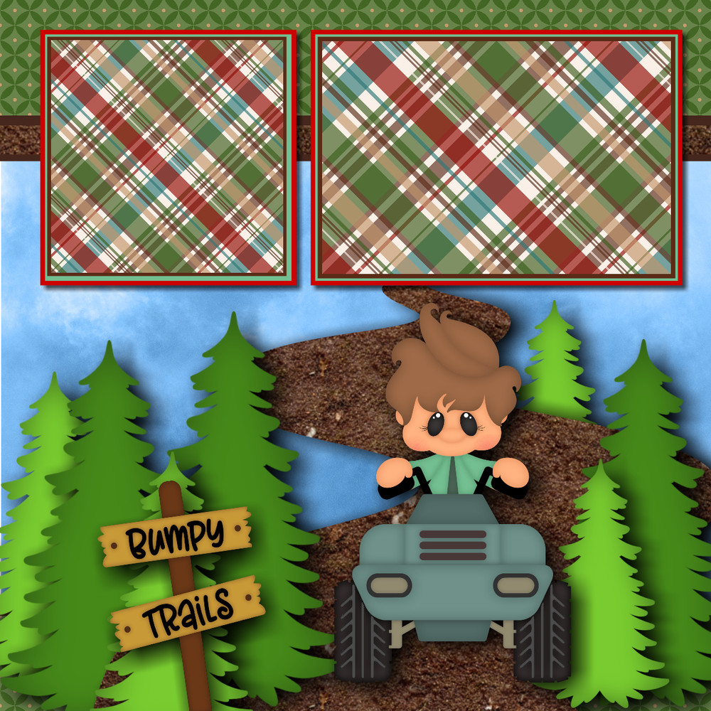 OFF ROAD Premade Scrapbook Pages Paper Piecing printed layout DBDS