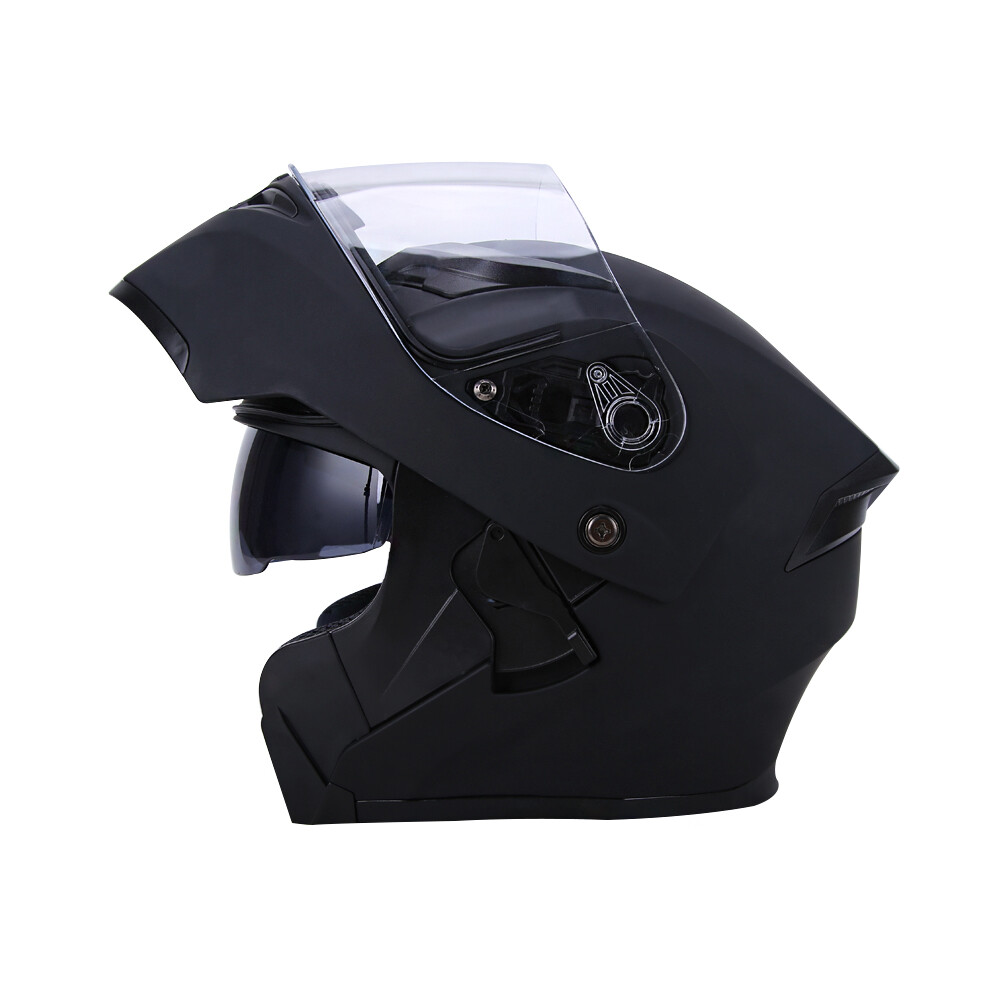 DOT Motorcycle Full Face Helmet BLUETOOTH / LED Light Dual Visor Modular Flip-up