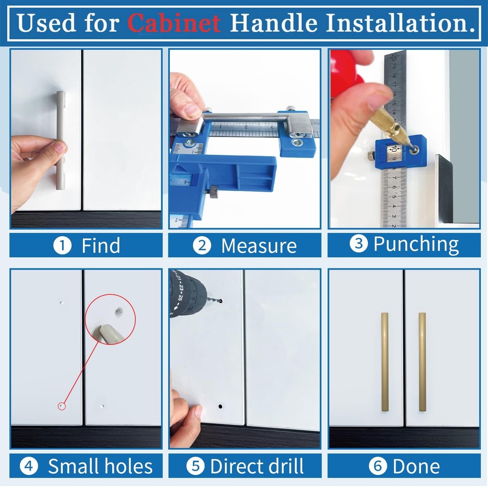 King&Charles Cabinet Hardware Jig, Handle Jig + Automatic Hole Punch