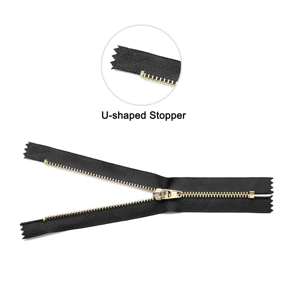 40Pack #5 U Shape Top Stoppers for Zippers Replacing Silver Tone