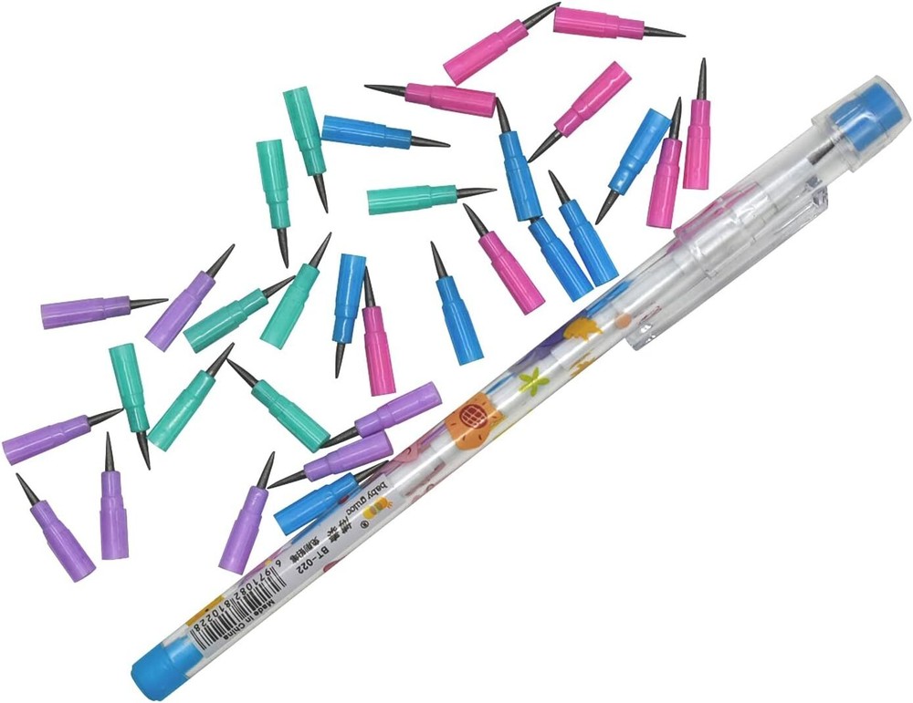 12 Packs Stackable Pencil Refills Non Sharpening 1 Count (Pack of 12)