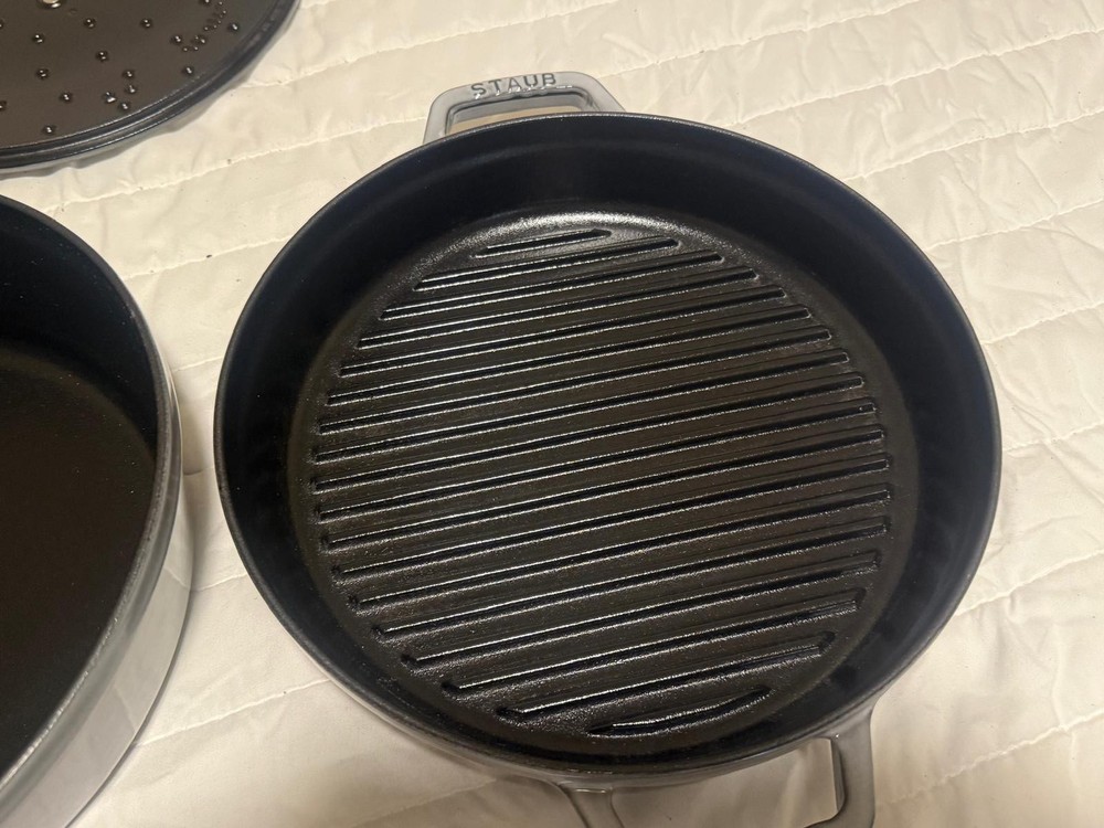 Staub Cast Iron 4-pc Stackable Set, Graphite Grey