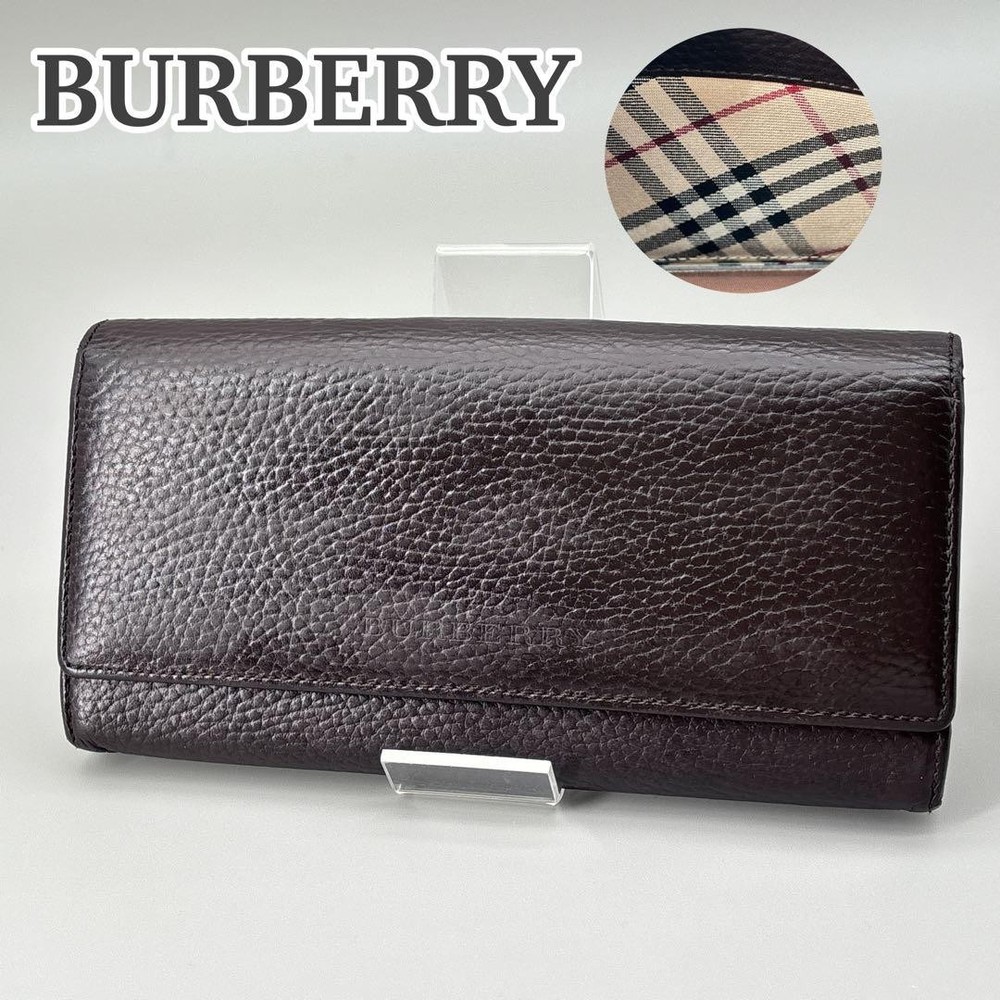 Burberry Nova Check Frame Long Wallet Leather