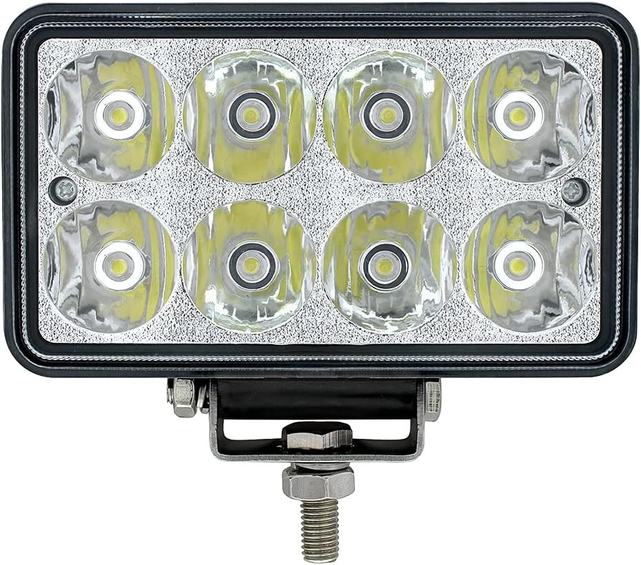 8 High Power LED Rectangular Work Light with Chrome Reflector, 36507