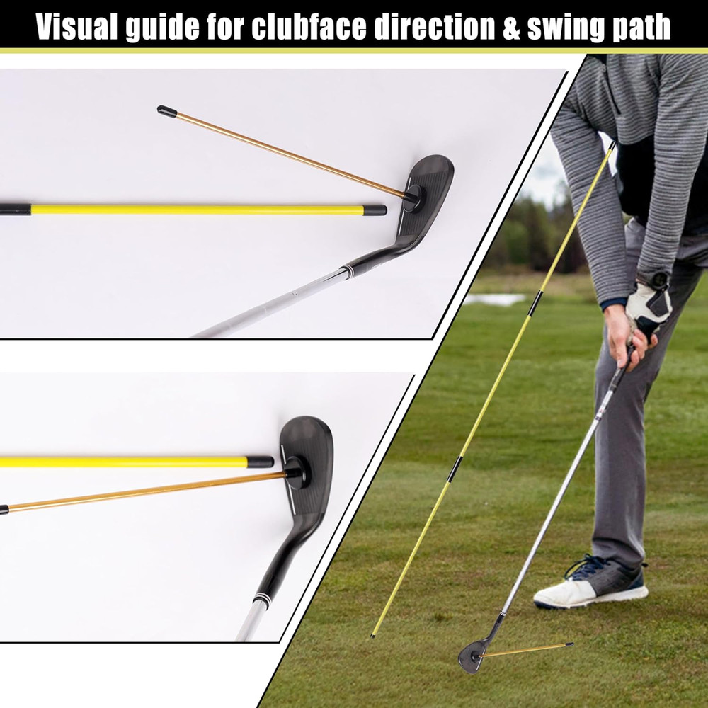 2 Pack 40'' Golf Alignment Sticks with Magnetic Golf Club Alignment Rod,Visualiz