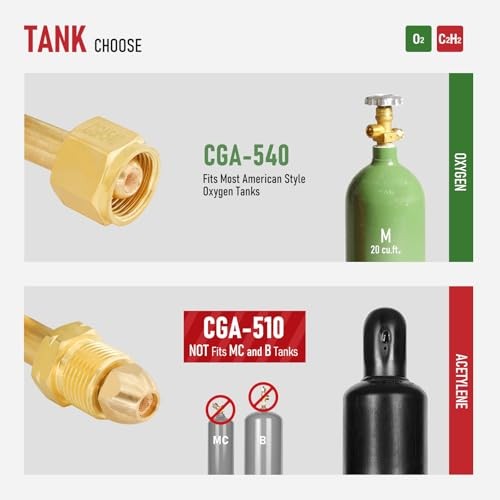Heavy Duty Oxy Acetylene Torch Kit, with CA2460 Cutting Attachment + Cutting
