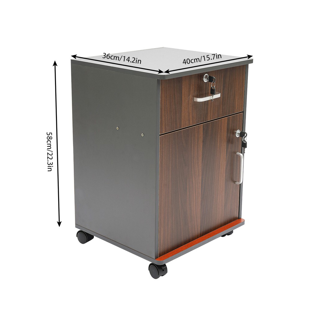 Filing Cabinet 1-Drawer Organizer Vertical File Cabinet Office Storage with Lock