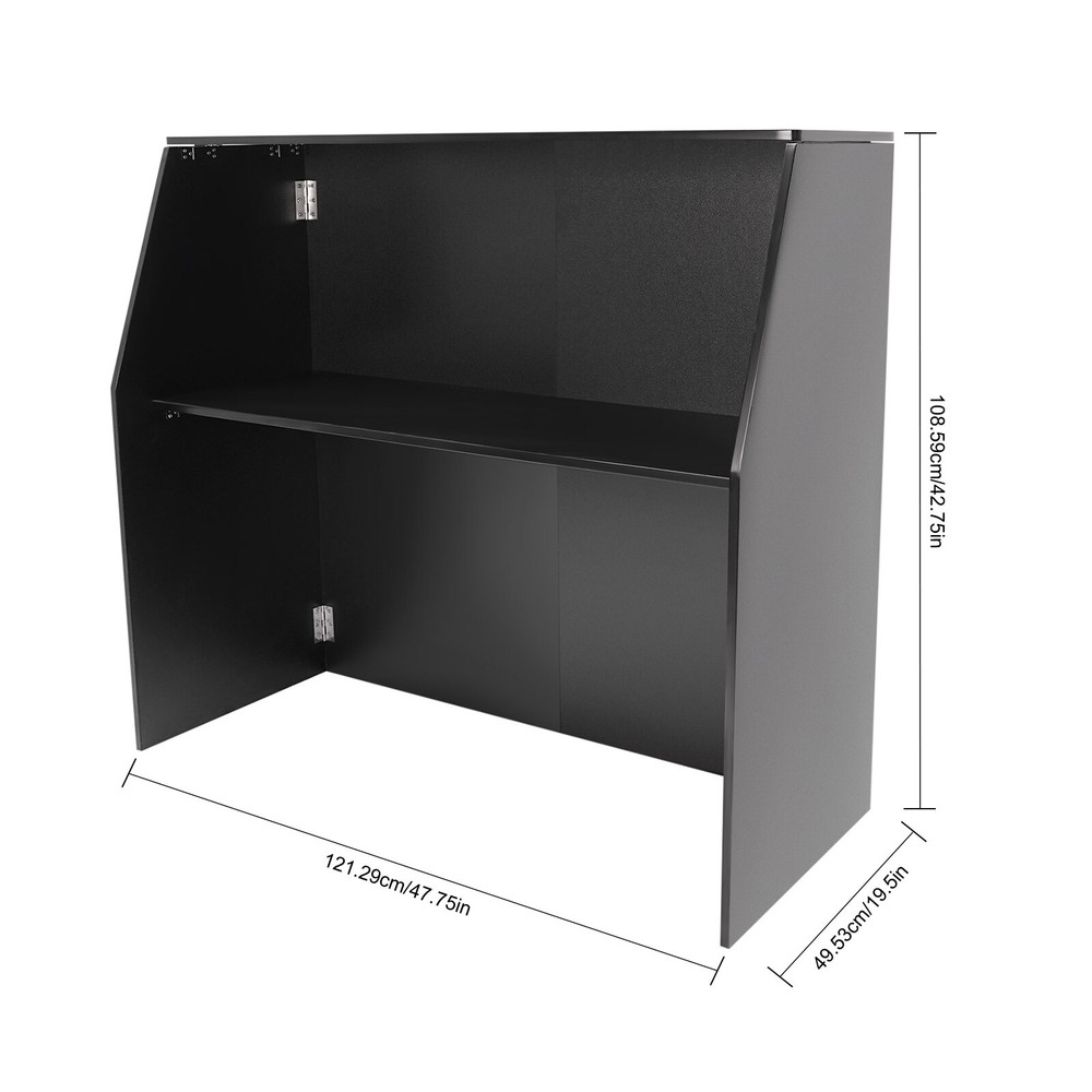 2-Tier Portable Event Bar Rectangular Foldable Bar Portable Bar Cabinet 66-110lb
