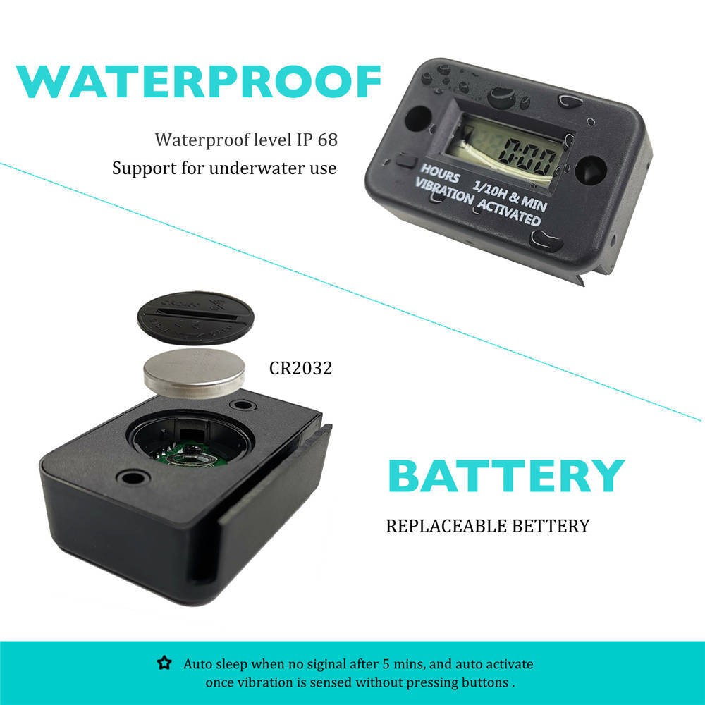 Digital Vibration Hour Meter Hour Meter LCD Hour Meter Motorcycle