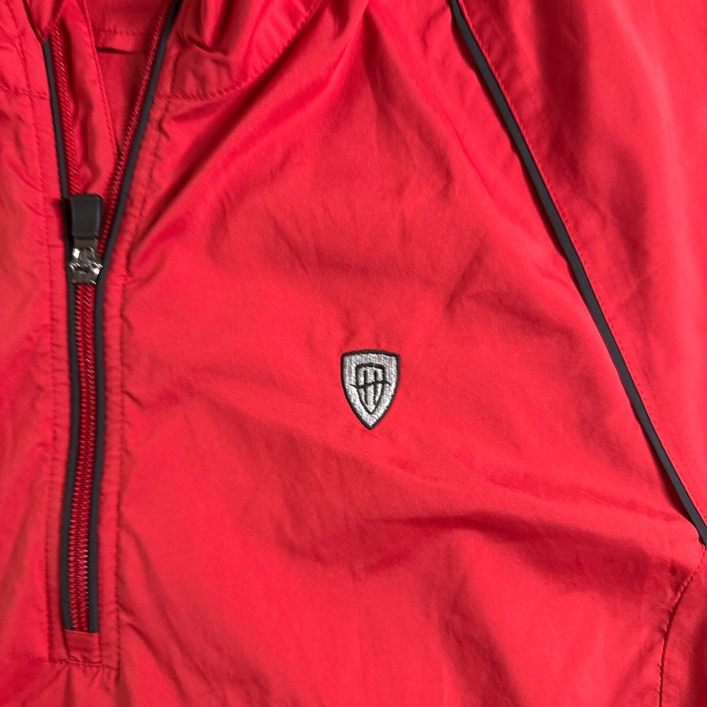 Adidas ClimaProof Golf Windbreaker Pullover Short Sleeve Red Medium