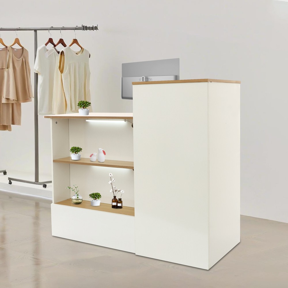 Modern Reception Desk Reception Counter Reception Desk with Lockable Drawer