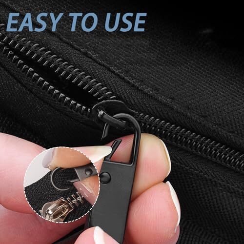 Deoward Zipper Pull Replacement Metal Zipper Handle Black Zipper Pulls Cord