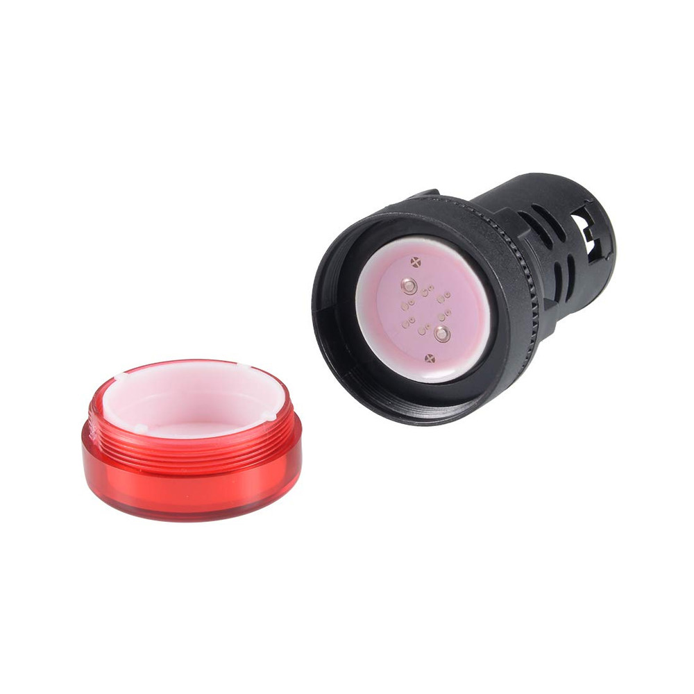 2Pcs Red Indicator Light AC/DC 110V, 22Mm Panel Mount, for Electrical Control Pa