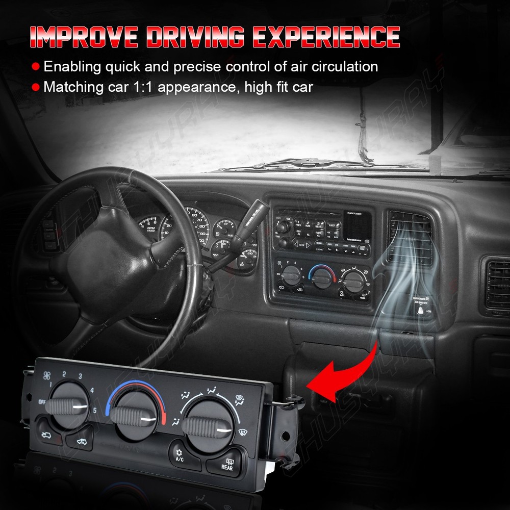 A/C Heater Climate Control Module Panel Switch For 99-02 GMC Sierra 1500 2500 35