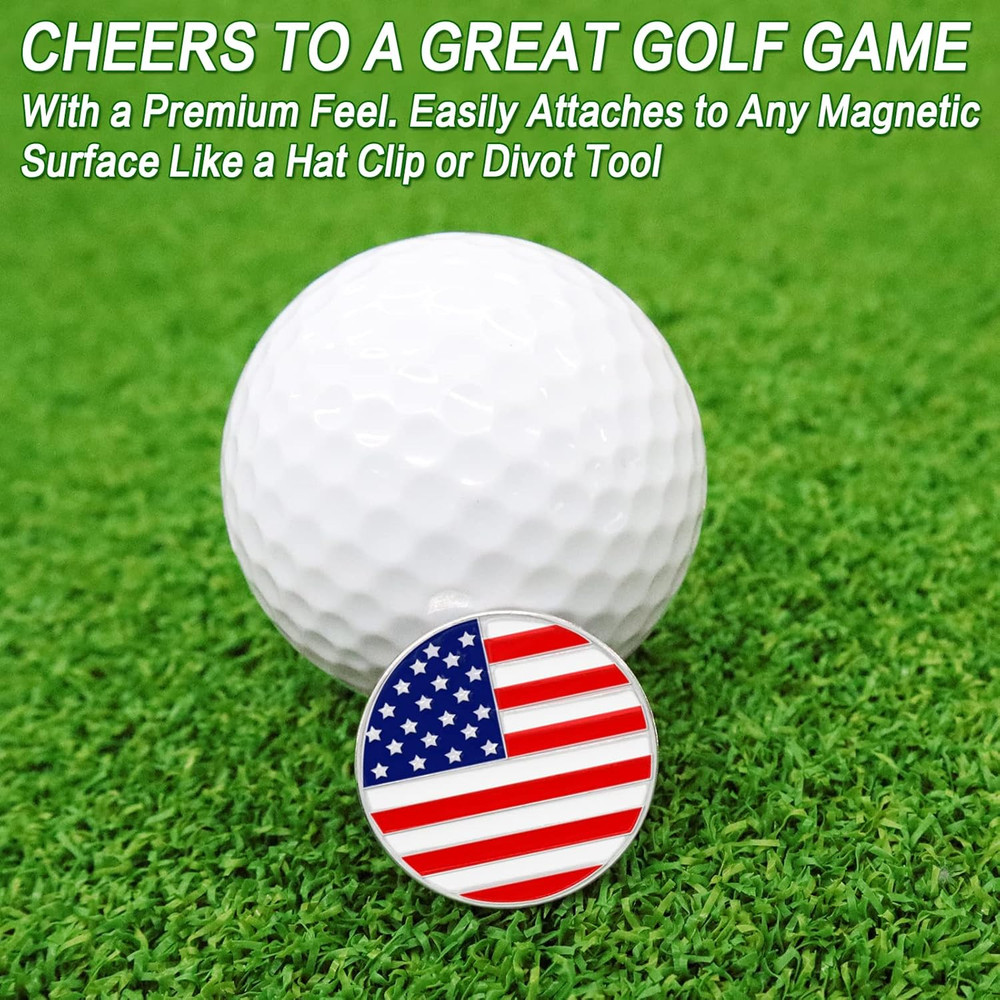 Golf Ball Marker with Hat Clip Markers Assorted Patterns Value Gift Set Mark Gol