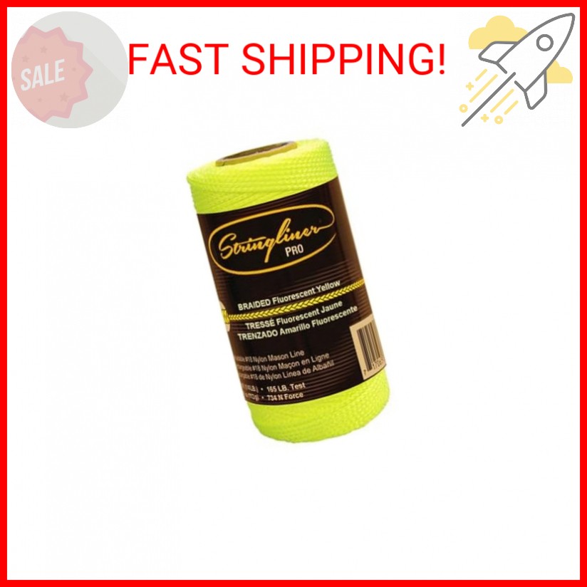 STRINGLINER COMPANY 35165 Braided Construction Line Roll, Fluorescent Yellow