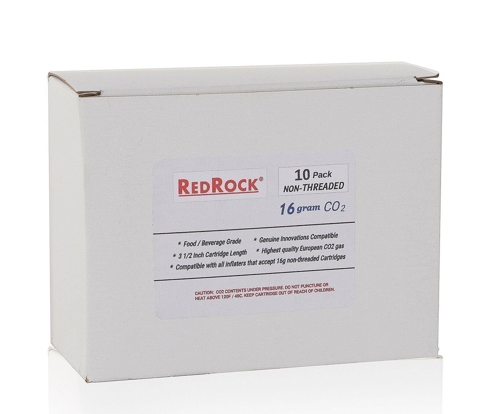 RedRock Unthreaded 16 Gram CO2 Cartridges - 10 Pack