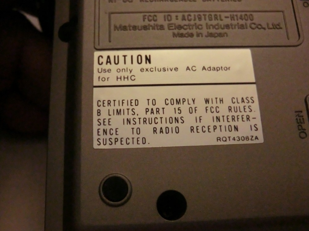 Vintage Panasonic HHC Handheld Computer w/A/C Supply