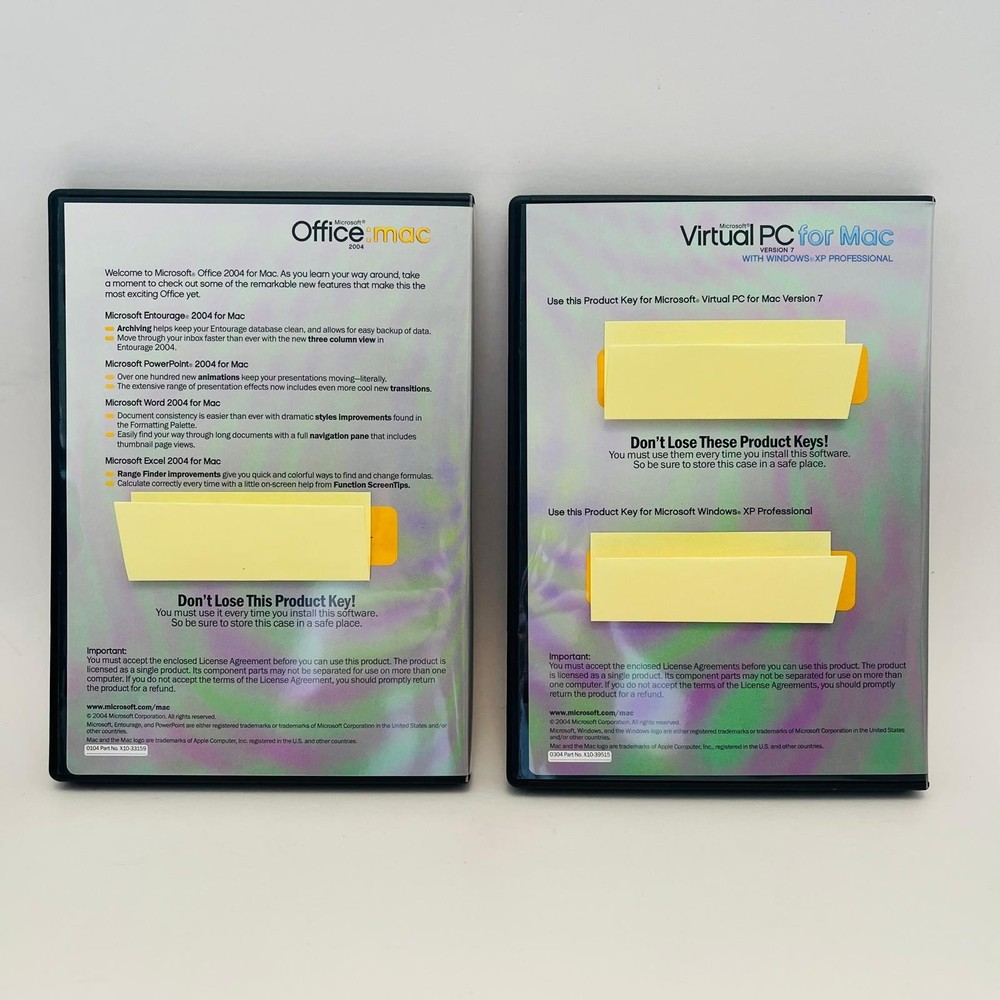 Microsoft Office Mac 2004 Professional Edition Pre-Owned w/Product Key UNTESTED