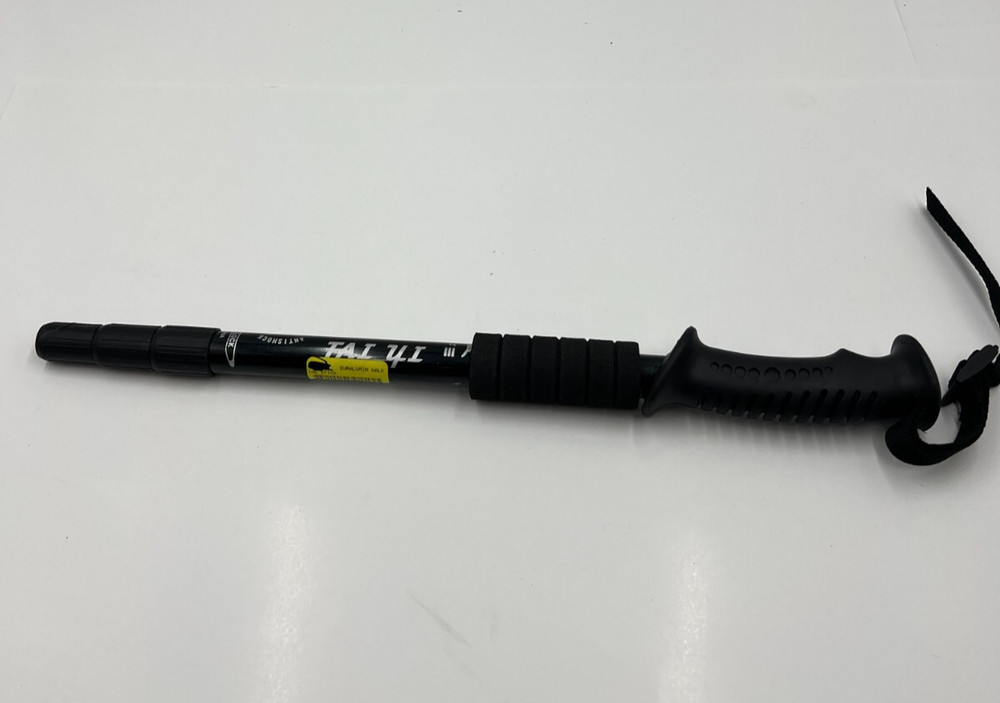 Black Duralumin 4 Step Single Walking Stick Antishock Trekking Pole
