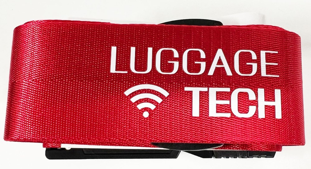 LUGGAGE TECH red polyester webbing SMART STRAP tsa approved lock DIGITAL SCALE