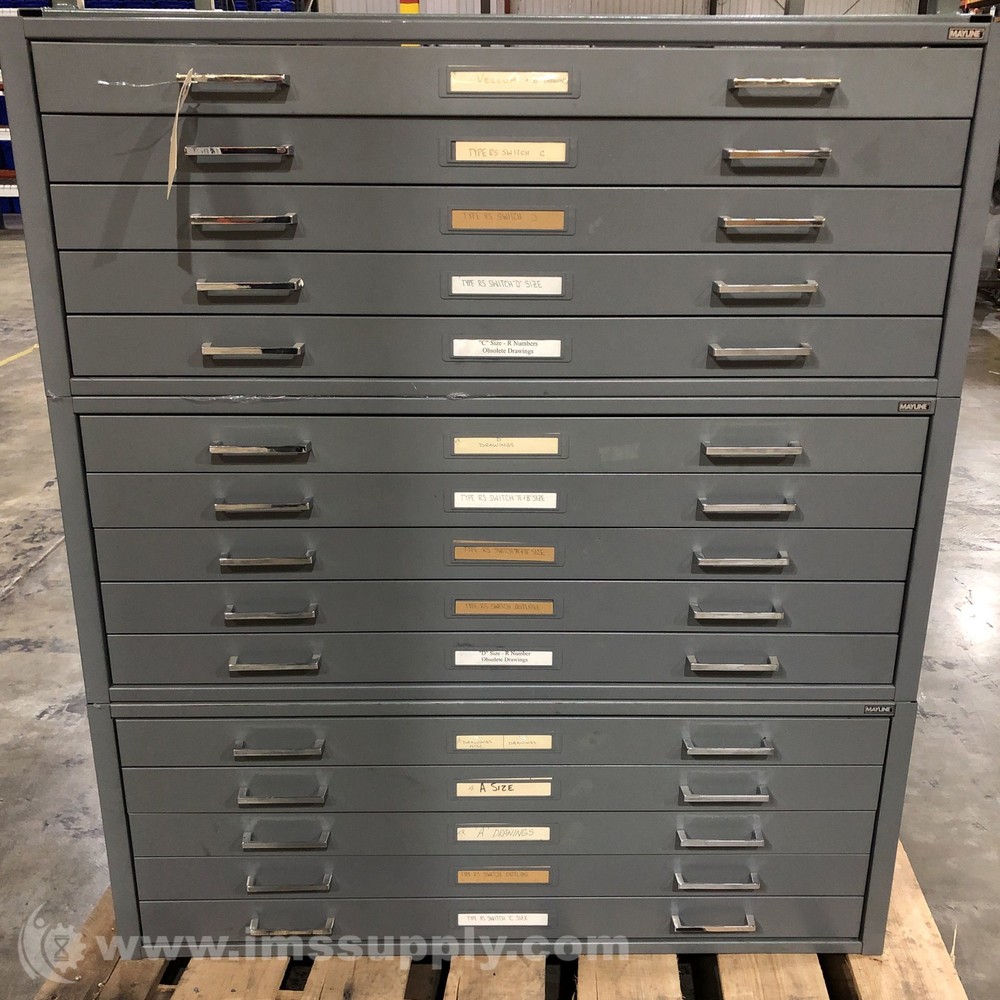 Mayline Flat File 5 Drawer Cabinet 3 Count 0356