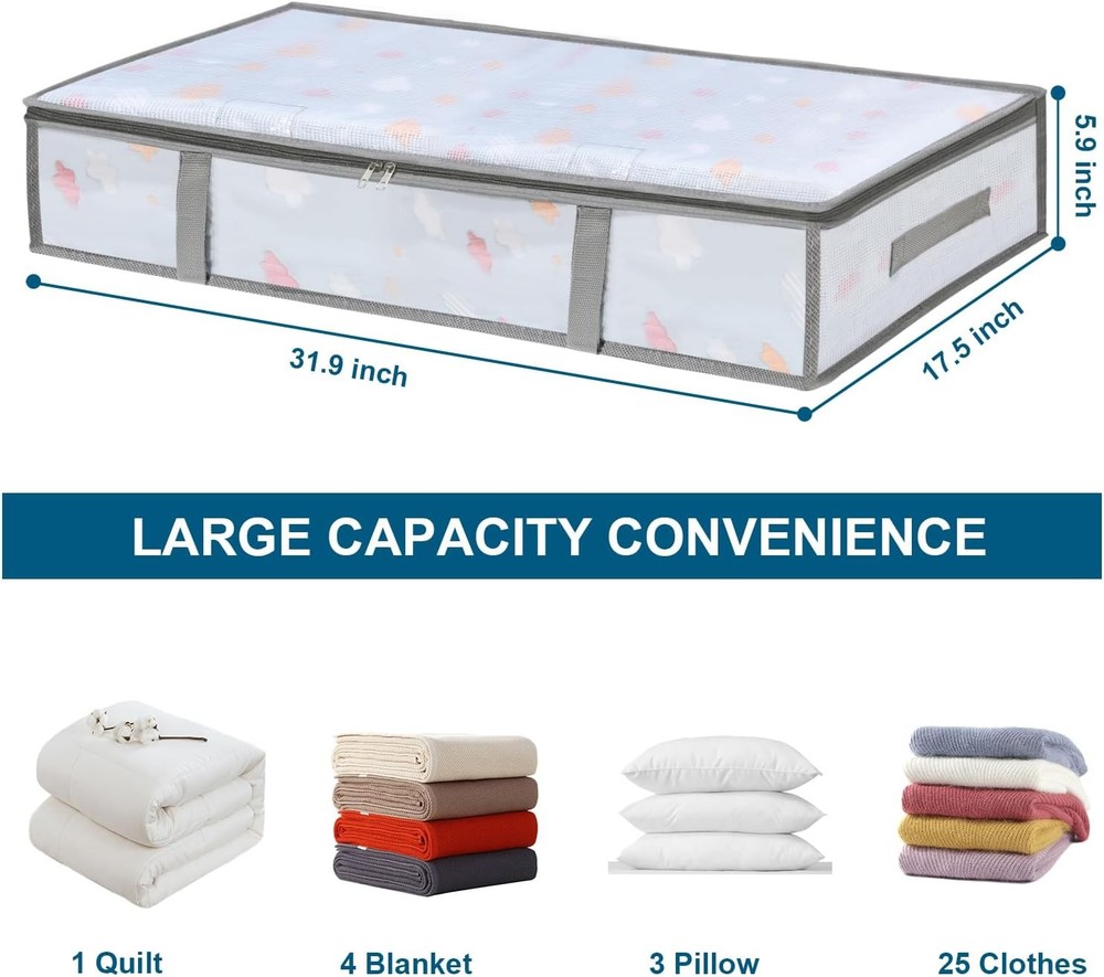 4 bed storage boxes, moisture-proof plastic bed storage boxes,