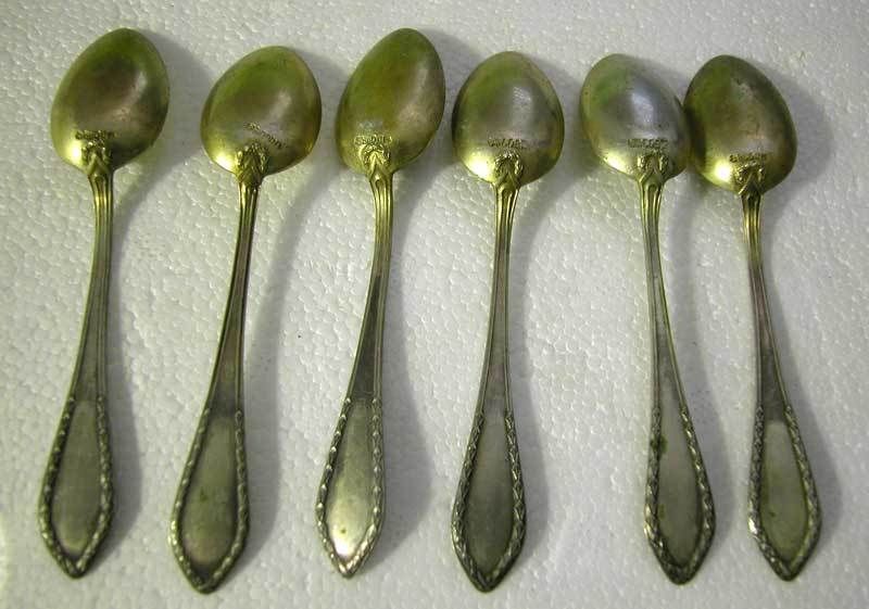 GERMAN ANTIQUE SOLID SILVER GORGEOUS SMALL TEA SPOONS 11 CM (4.4") (64.5 GRAMS)