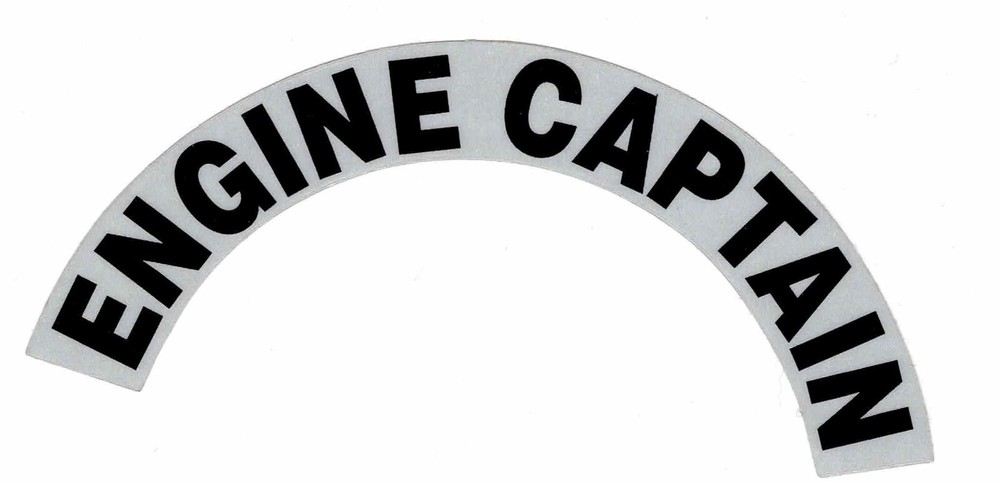 ENGINE CAPTAIN -  REFLECTIVE FIRE HELMET CRESCENT DECALS - A PAIR