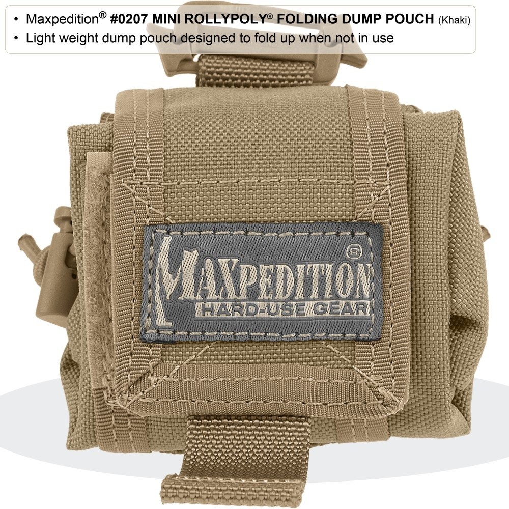 Maxpedition Mini Rollypoly Folding Dump Pouch Khaki - Durable, Compact