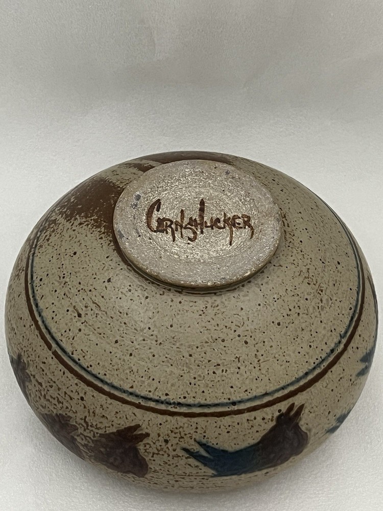Cornhuskers Pottery Buffalo Motif Planter Bowl