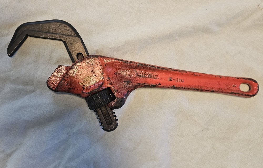 Ridgid Offset Hex Nut Pipe Wrench Smooth Jaw E-110 Elyria OH USA
