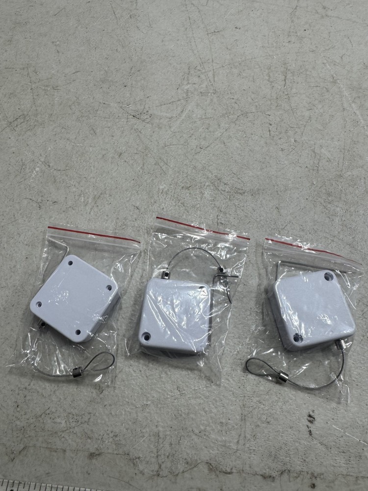 Retractable Cable Lock,Remote Control Anti-Lost 4.3 ' Rope 250g White 3pcs