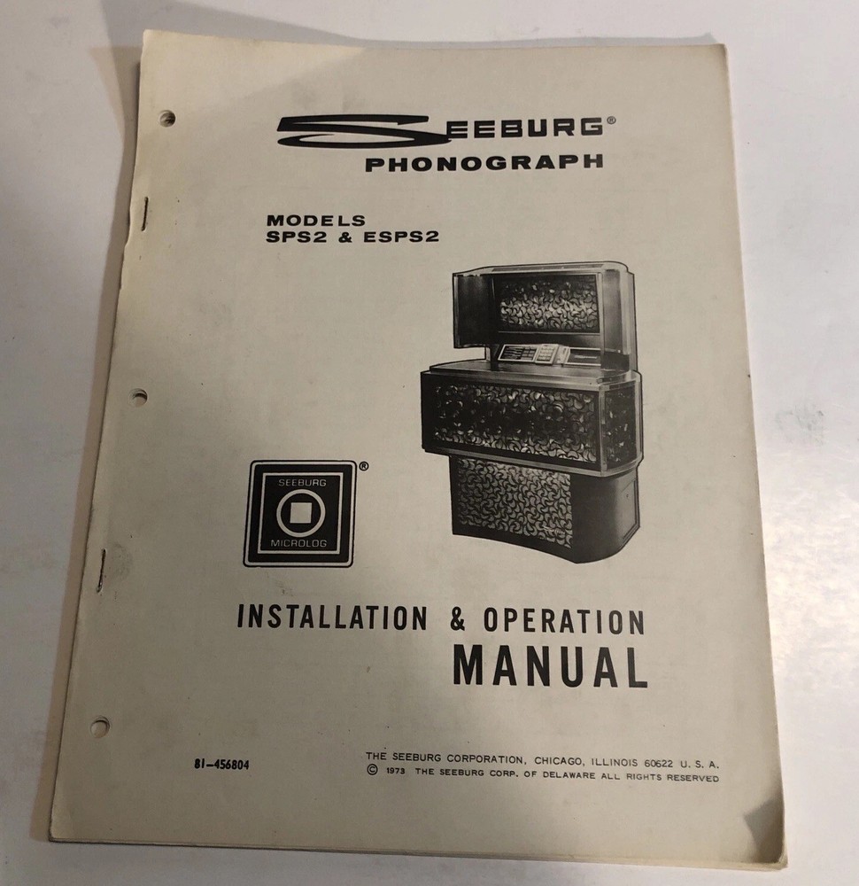 SEEBURG PHONOGRAPH MODELS SPS2 & ESPS2 Installation & Operation Manual-original