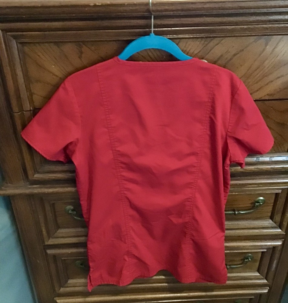 Red Scrub Top By Cherokee Size XS