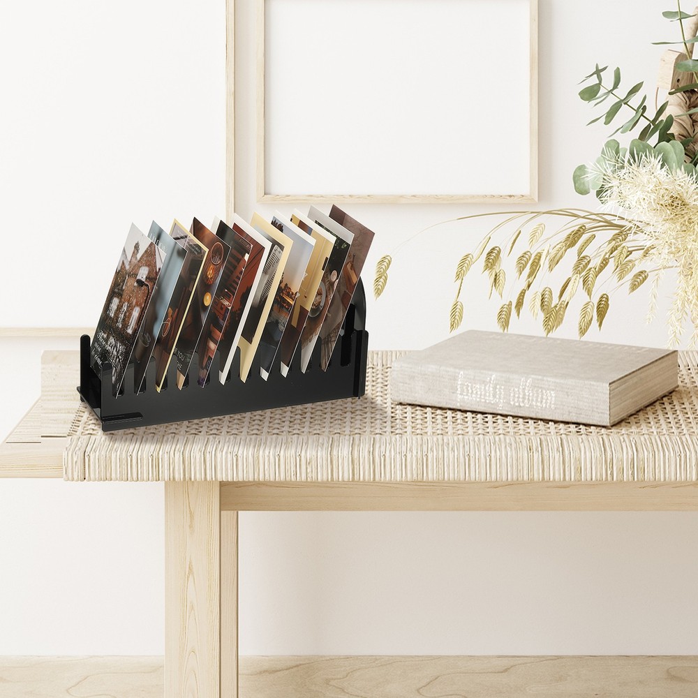 12-Tier 1Pack Clear Greeting Card Display Stand, Black