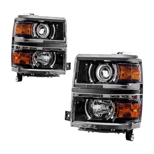 Headlight Assembly,Chrome Headlamp Chrome/for 2014-2015 Silverado 1500