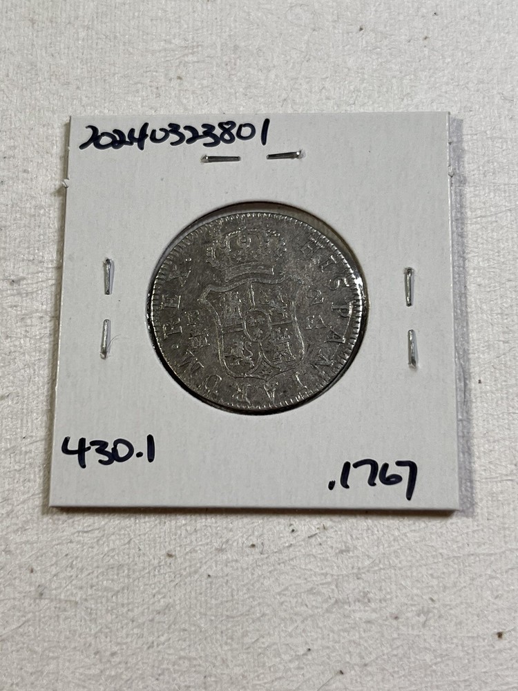 1801-FA Spain 2 Reales Silver Coin Cleaned
