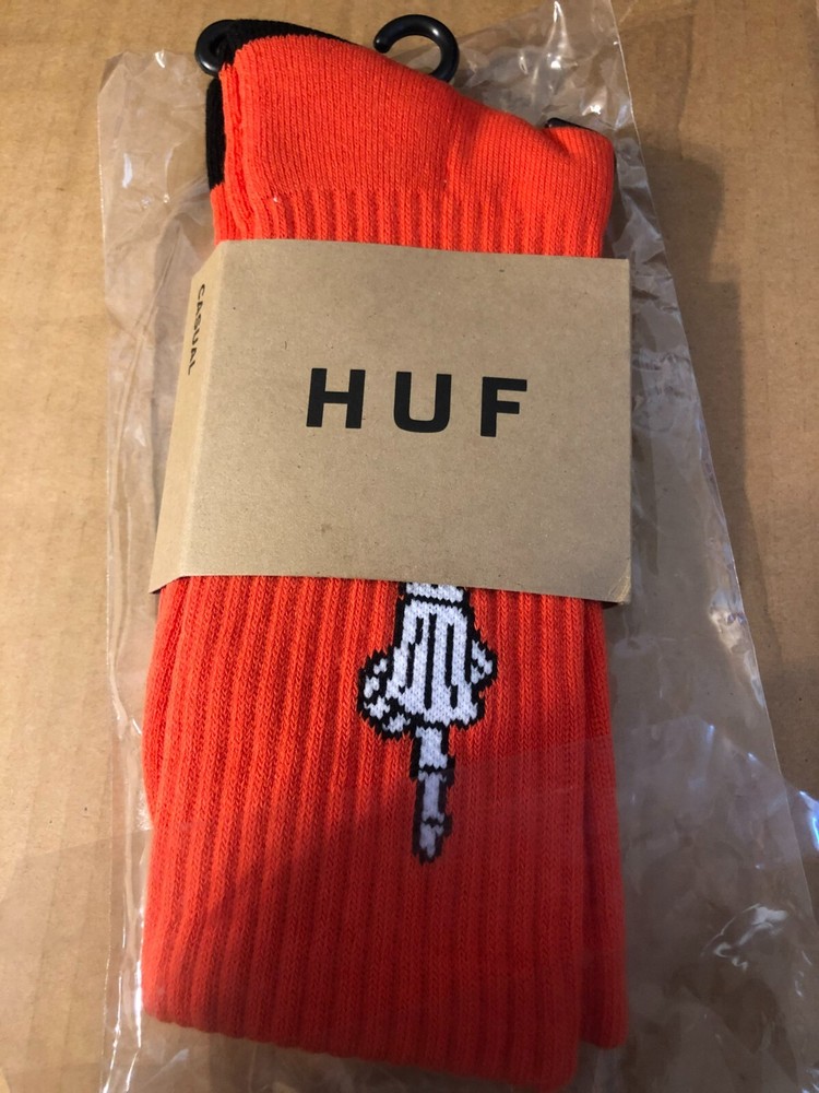 HUF x TODD FRANCIS Orange Crew Socks, One Size