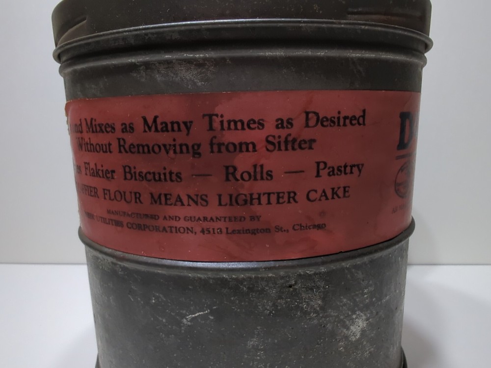 ✨VINTAGE✨ 1920's Duplex Sifter Lable RED HANDLE 5 cup