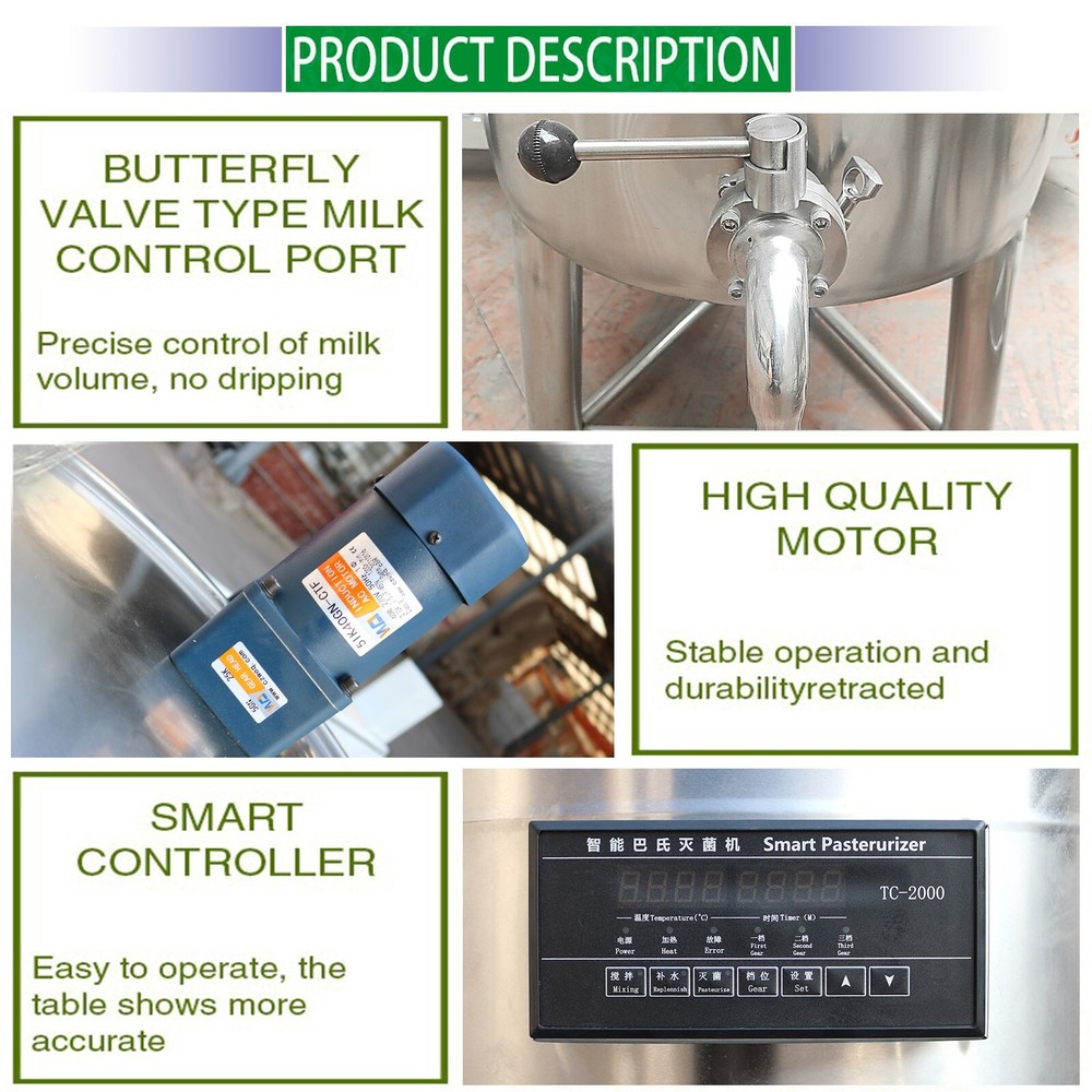 150L Pasteurization Machine with Hydro-cooling Milk Coffee Juice Pasteurizer