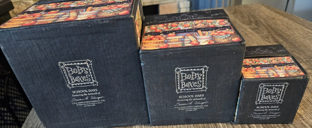 set of decorative storage boxes 2" 3" 4" by Bobs Boxes