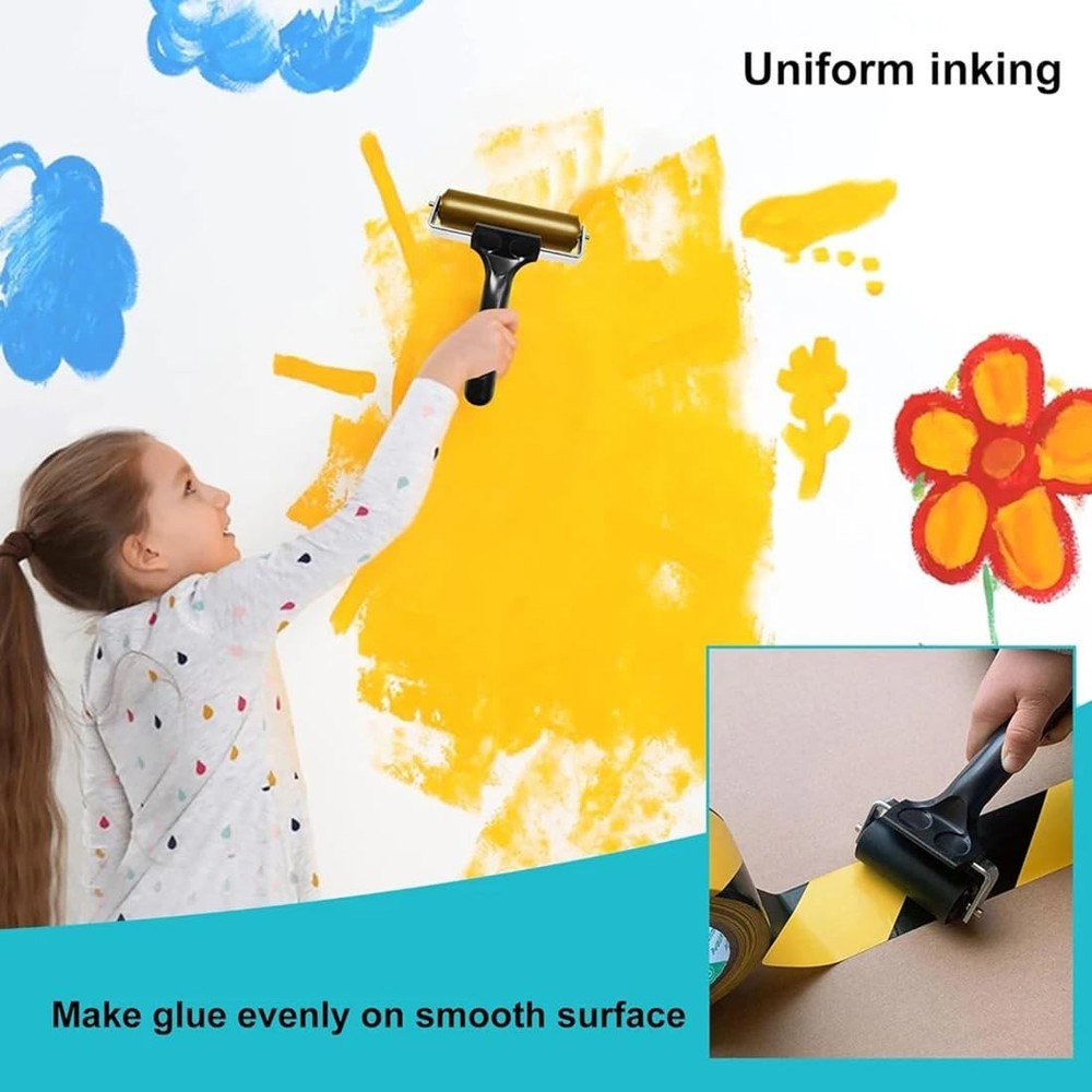 4 Inch Rubber Brayer Roller for Printmaking Manual Roller Craft Tool