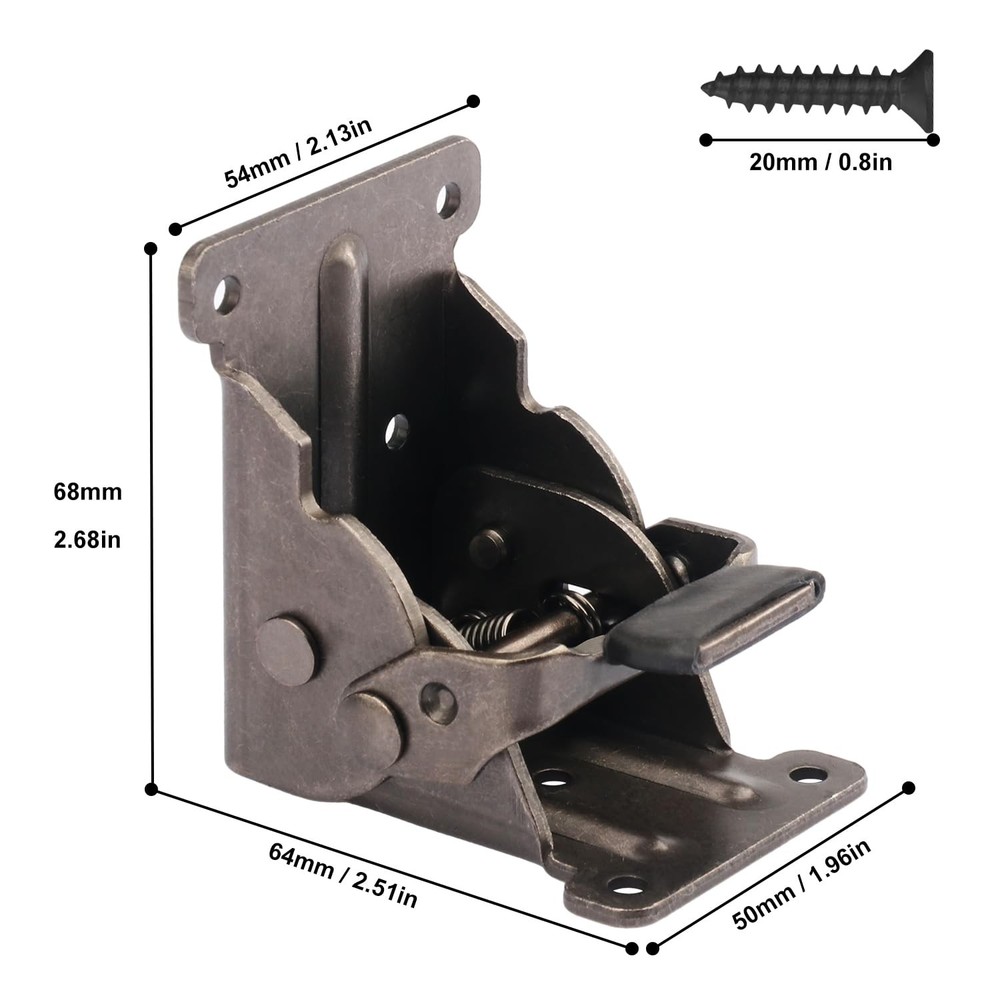 16 Pack Folding Self Lock Brackets with Screw, Folding Table Self Lock Hinges...