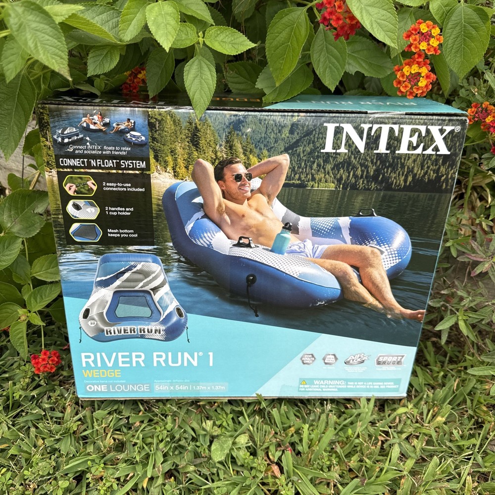 Intex River Run 1 Wedge Inflatable Water Float 54” Connect N Float System New