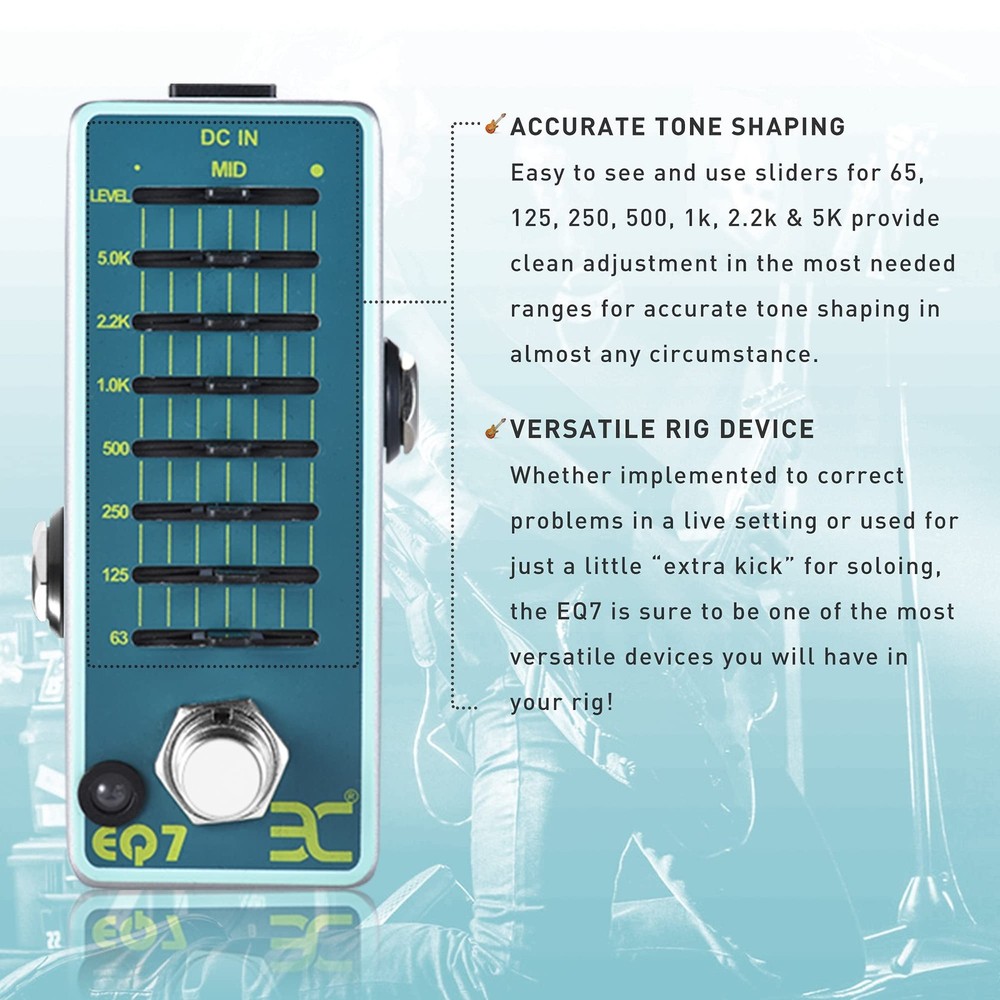 7 Band EQ Equalizer Mini Guitar Pedal