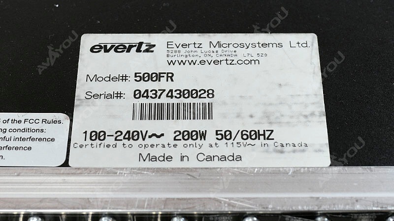 Evertz 500FR Exponent Frame w/ 7x 520DD-AESU Dolby E/AC-3 Decoder 1x PS