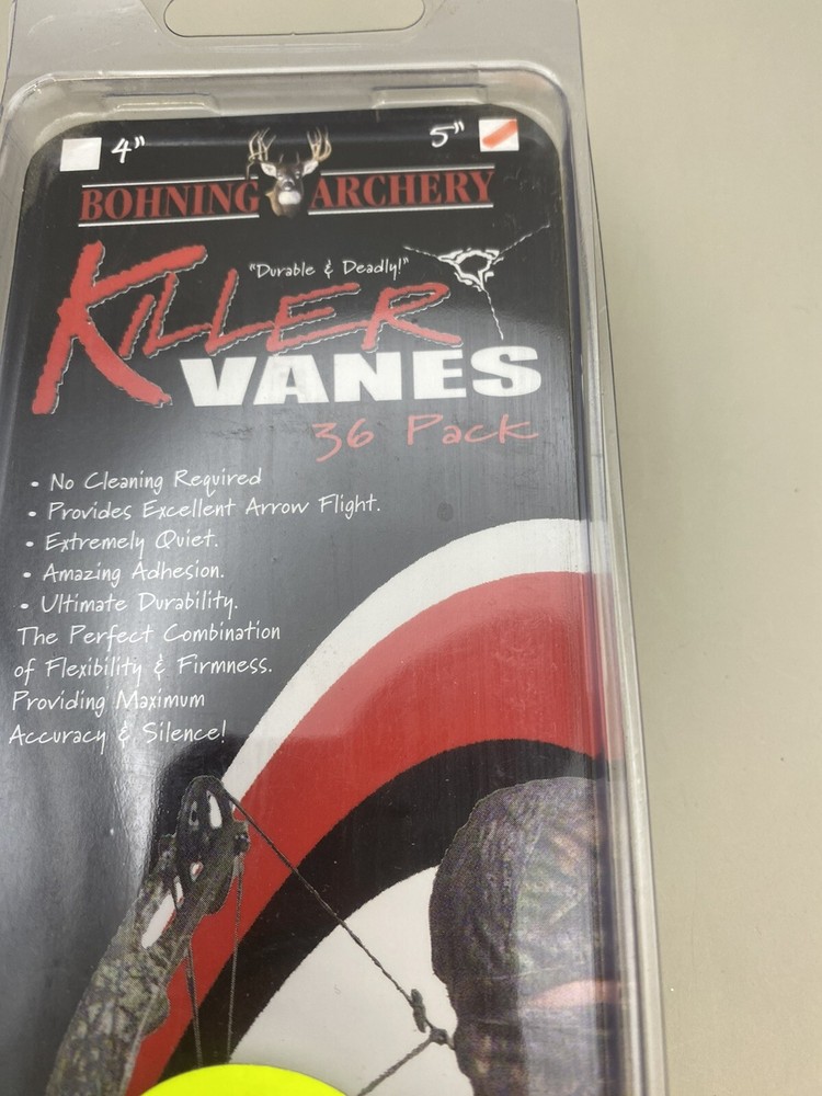 Bohning Archery Killer Vanes 36 Pack White 5”